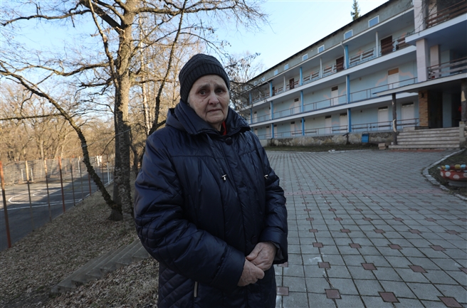 Ukraine refugee, Holocaust survivor in a camp near Kishinev, March 2022 