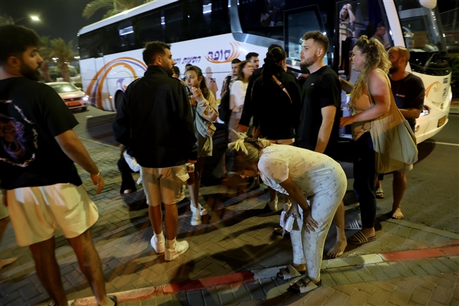 Israeli survivors from Kibbutz Beeri and Nova  Festival October 7, 2023